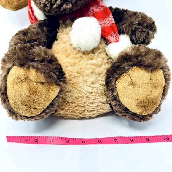 Soft Classics Christmas Moose Reindeer Plush Soft Toy 12" Brown Scarf Santa - Picture 4 of 9
